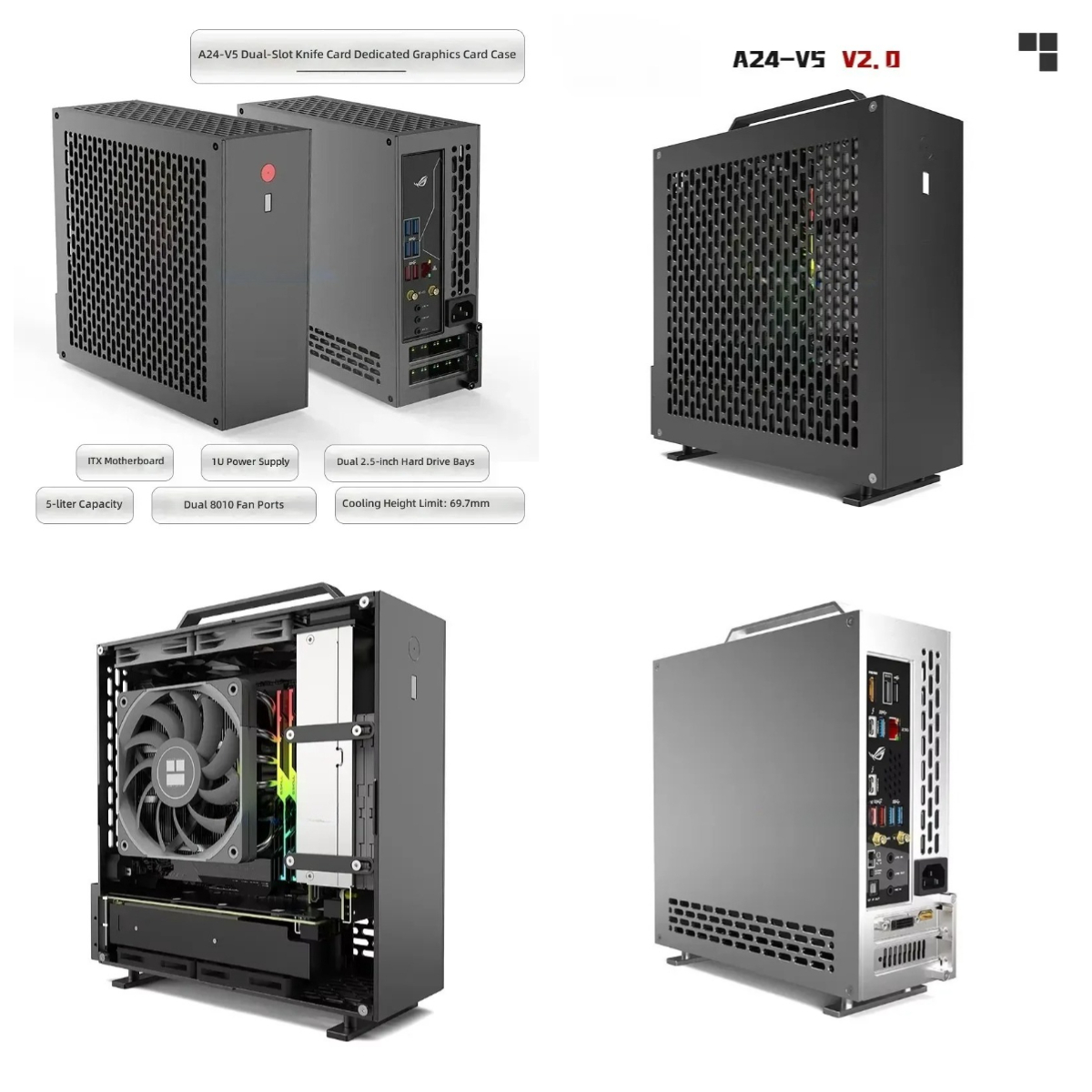 Pc Chassis - 5-литровый мини-корпус A24-V5 2.0 с двумя