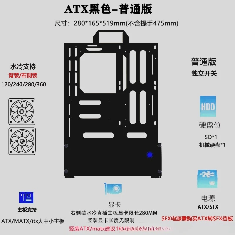 Открытый корпус 240/360 с водя – обзор и цена Pc Chassis
